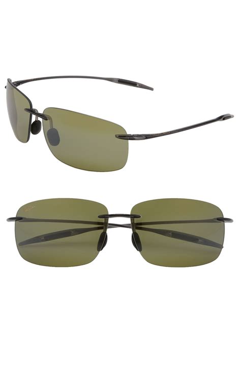 mens designer rimless sunglasses|maui jim breakwall polarized sunglasses.